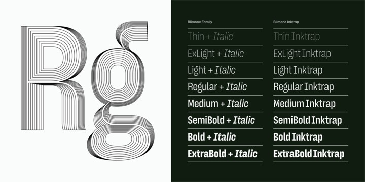 Blimone Thin Italic Font preview